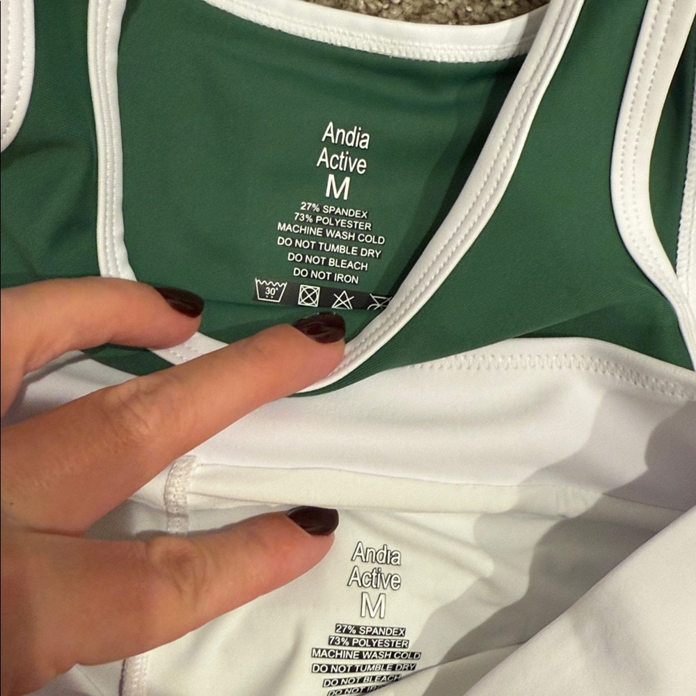Girls Green and White Tennis and Golf Skirt Set - Picture 2 of 4